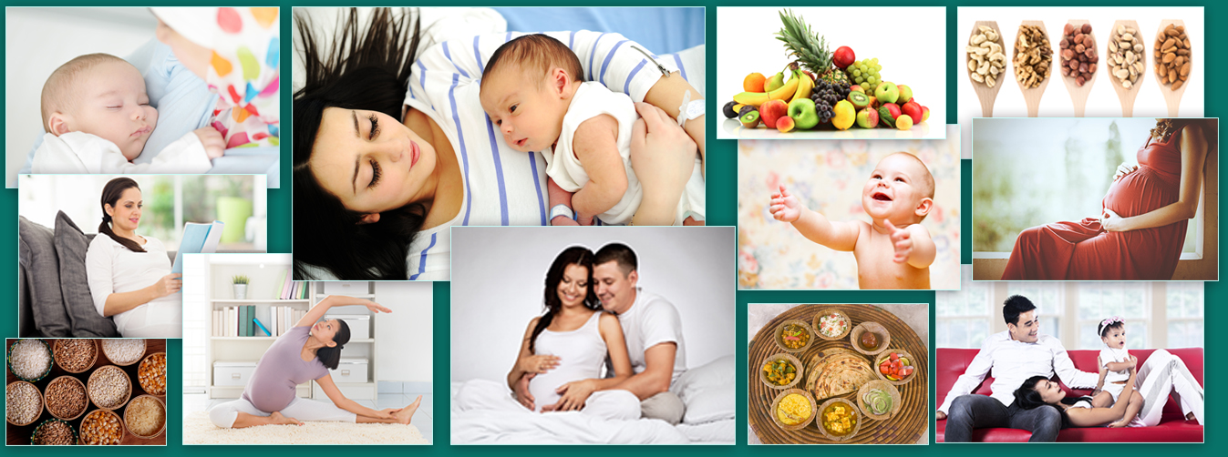 Maternal care services collage